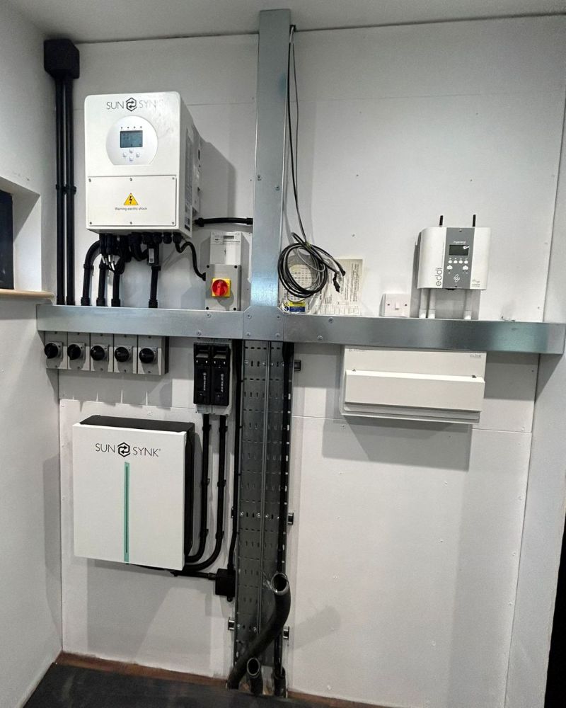 Sunsynk solar panel battery installation by Solar Store in Menai Bridge, North Wales
